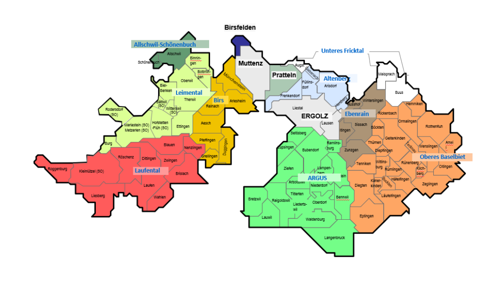 Karte Zivilschutzorganisationen BL 2024